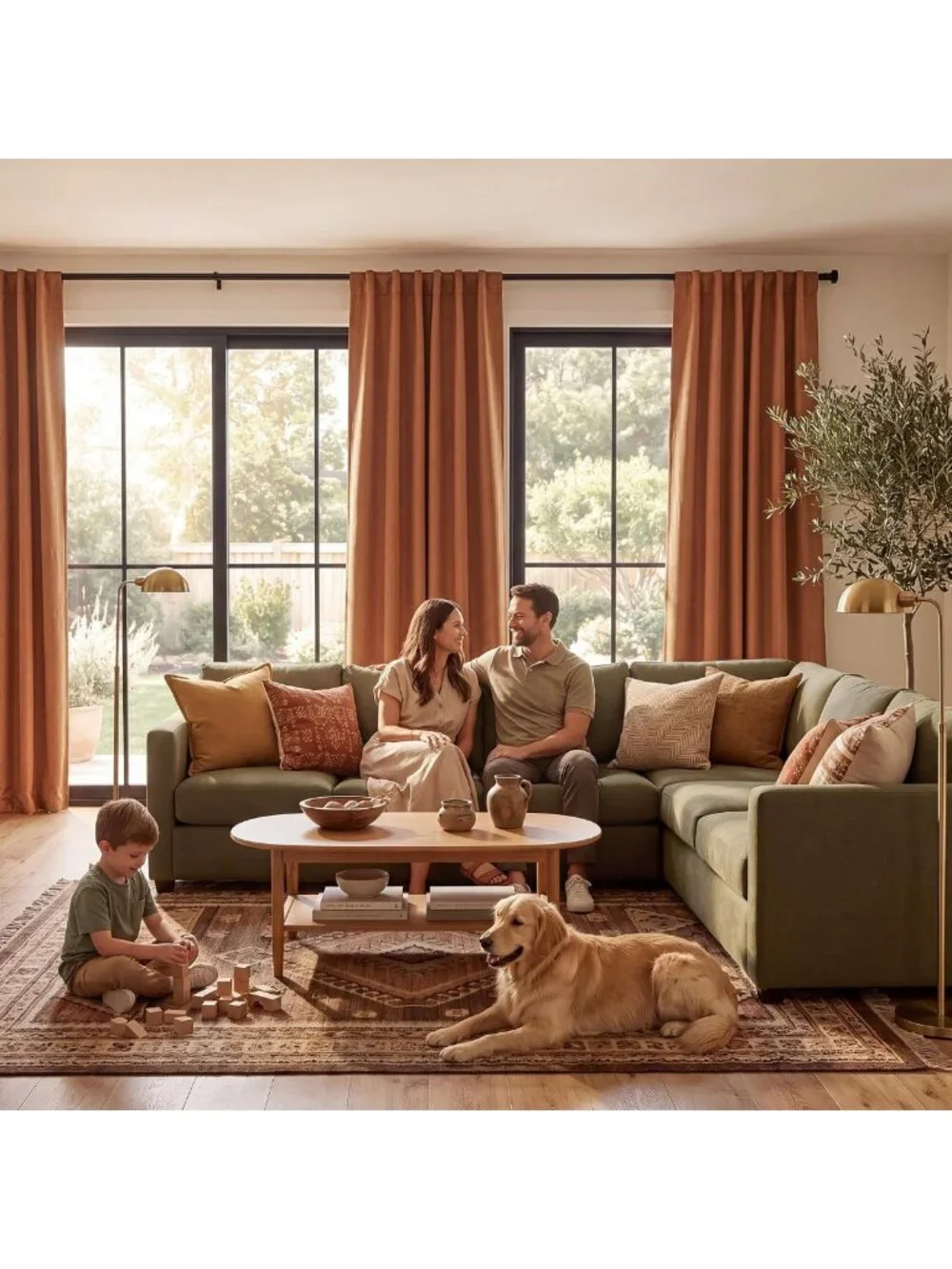 Burnt Orange Total Blackout Curtains 96” Long - Perfect for Dining Room Decor